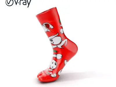 Animated Character Sock Model Pack Low-poly 3D model