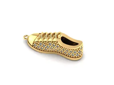 Shoes pendant with diamonds sapato 3D model