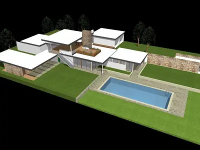 Casa Kaufmann  house Kaufmann-RICHARD NEUTRA Low-poly 3D model