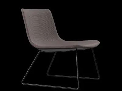 PATO LOUNGE SLEDGE-fabric brown Low-poly 3D model