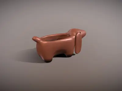 Dachshund shaped pot planter 3d printable dog 3D print model
