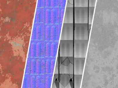 Roof Tile Materials 50- Concrete Roofing by Sbsar generator Texture