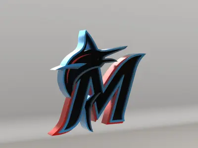 MLB Miami Marlins V2 Team Logo 3D model
