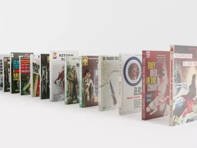 Vintage Paperback Crime Noir Books Low-poly 3D model