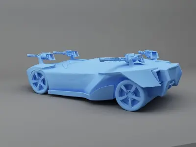 Fighter Car 3D Print Ready Model 3D print model