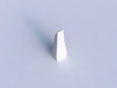 Vase top bent rectangle with horizontal wavy inverted layers 3D print model