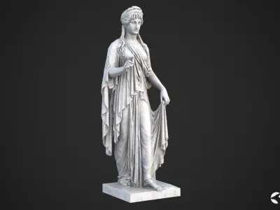 Hope Antique Statue - White Marble Low-poly 3D model