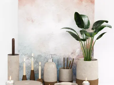 Bathroom accessory Set 01  3D model