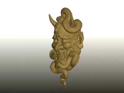 Hannya Hebi mask Print 3D print model