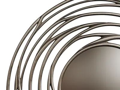 Luxury Mirror Round Metal 0056 GOLD 3D model