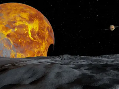 Moon View Solar System 3D model