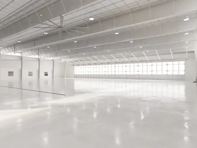 Airplane Hangar Interior 18 Low-poly 3D model