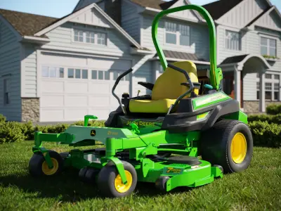 Garden tractor Z994R Low-poly 3D model