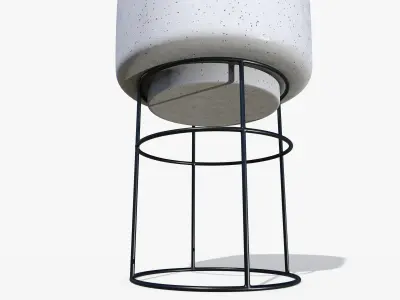 Pot Stand Ceramic Tall Low-poly 3D model