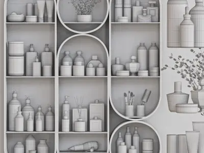 bathroom set 126 Low-poly 3D model