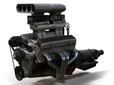 Hot Rod Drag Racing Engine 3D print model