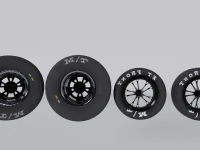 RACING WHEELS COMBO SLICK TIRES WELDS RIM 3D MODEL 3D model