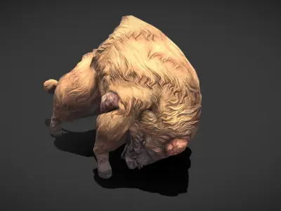 Fantasy Creature - Battle Boar Low-poly 3D model
