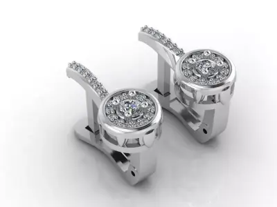 Women Earrings 3DM STL Womens Earring Renders 3D print models   3D print model 6