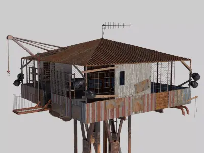 Post-apocalypse Guard Tower 3D model