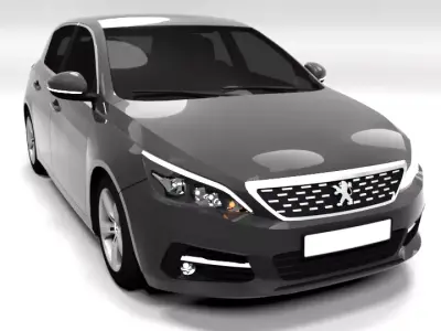 PEUGEOT 308 2015 LOWPOLY Low-poly 3D model