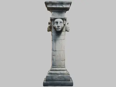 Ancient Stone Pillar - 3D Model Low-poly 3D model