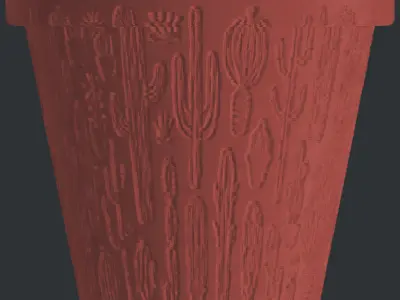 Cute Plant Pots with texture  3D print model