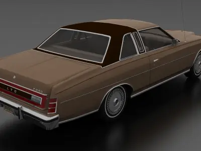 LTD Brougham 2dr 1975 Low-poly 3D model