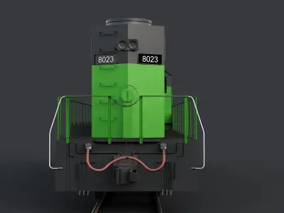 Locomotive EMD SD40-2 Burlington Northern Low-poly 3D model