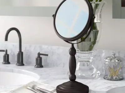 Two Sided Magnification Swivel Makeup Mirror 3D model