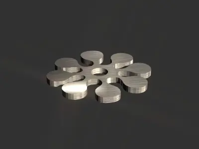 Floral ornament decoration Low-poly 3D model