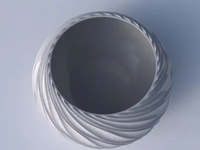Bowl squeezed twisted with wavy extruded lines 3D print model