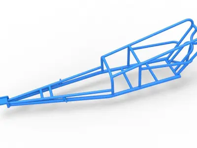 Frame of old school Front engine dragster V2 Scale 1 to 25 3D print model