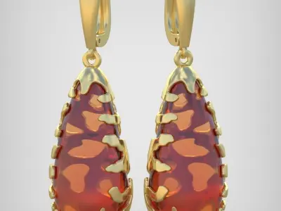 Earring model 0280 3D printable model Free 3D print model