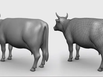Cow BaseMesh Low-poly 3D model