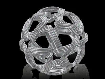 spherezone silver ring made of wires 3D print model