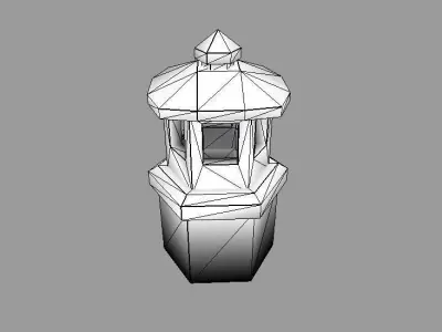 Stone lamp garden Free 3D model