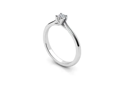 ZDR078 solitaire diamond ring gold 3D print model