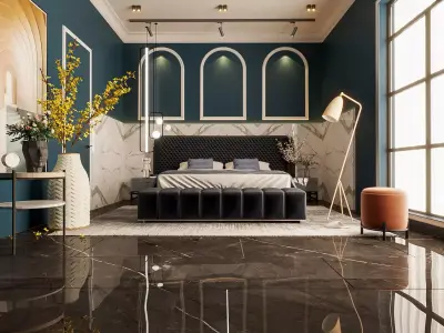 Bedroom morden interior scene 3D model 3D model