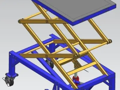 Scissor Lift Table Powered  by Hydraulic jack  3D model