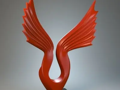 Sculpture Wings P 3D print model