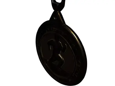 Golden Running Race Sport Medal Low-poly 3D model