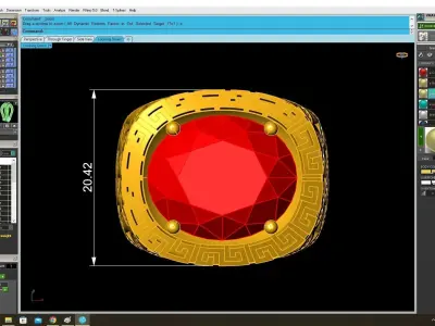 Luxury Gemstone Men Ring 3D Model for Jewelry Casting 3825 3D print model