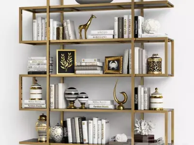 Decoration set bookcase 3D model