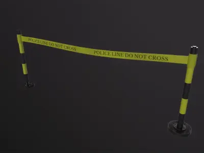 Police Line 3D Model Low-poly 3D model