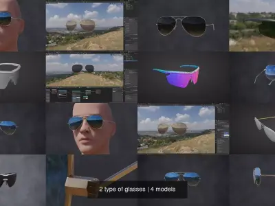 2 type of glasses 3D Model Pack