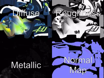 Dynamic Blue Sneaker model pack Low-poly 3D model