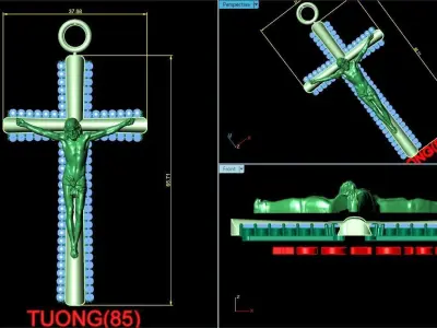 jesus statue pendant 3D print model