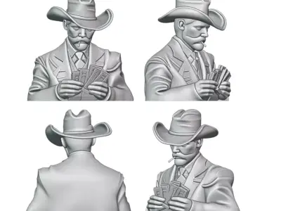 Man with money 3D print model