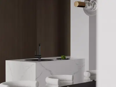 Modern living room dining room interior scenes 177 3D model